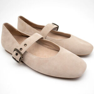 Vionic Beige/Taupe Suede Mary Jane Flats